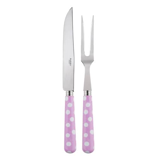 White Dots Pink Carving Set O7265
