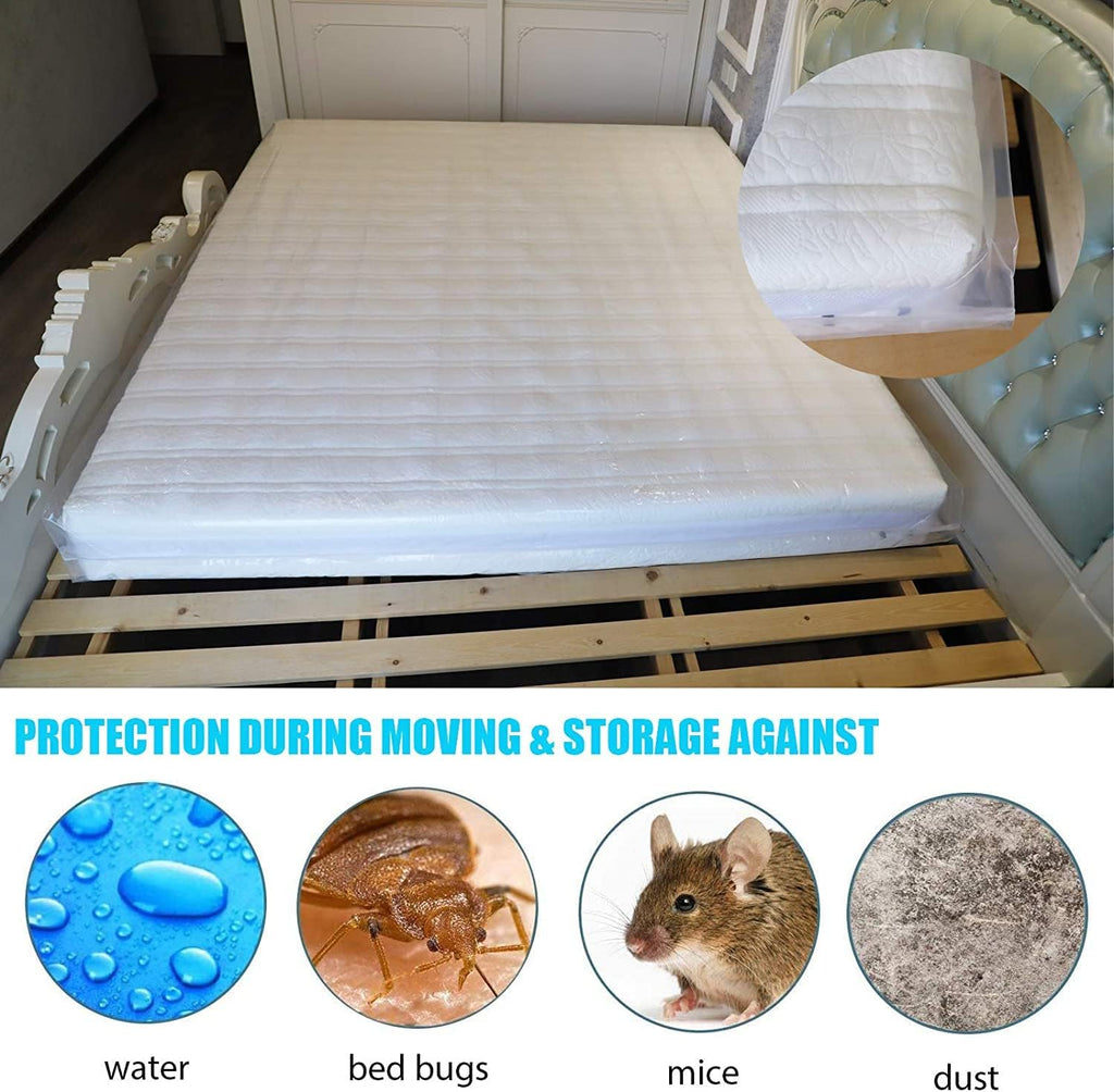 2 Packs 4 mil Thick Polyethylene Mattress Bag, California King N21778