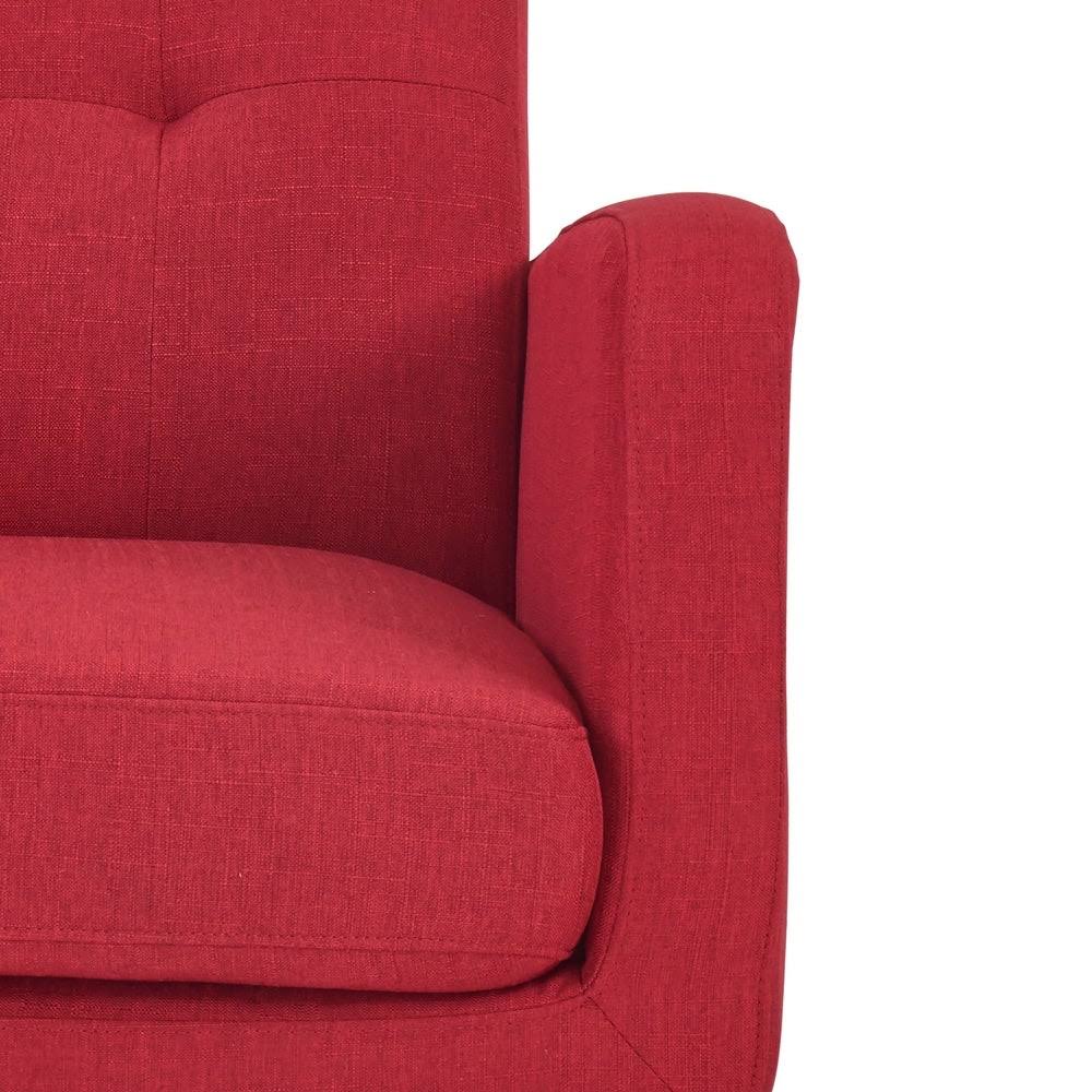 Cherry Red Mid-Century Modern Arm Chair T9401