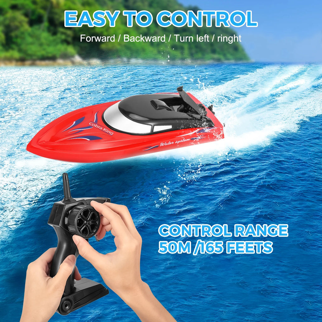 3 Pack 2.4 GHz RC Boat with 6 Rechargeable Batteries F3043