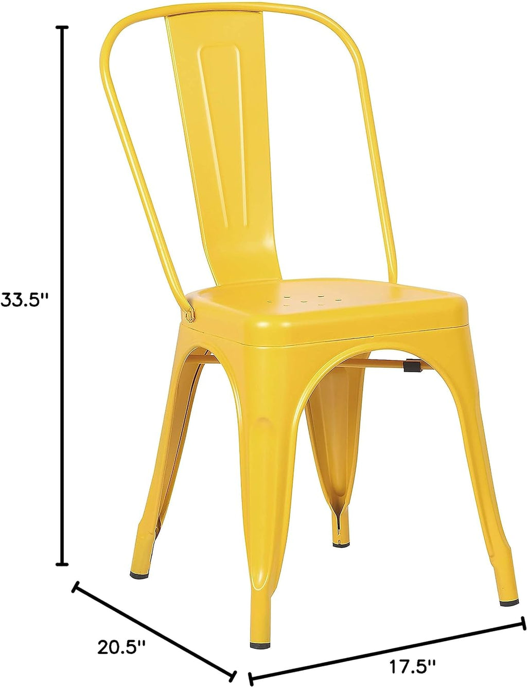 Yellow Metal Stackable Dining Chair (Set of 4) C853