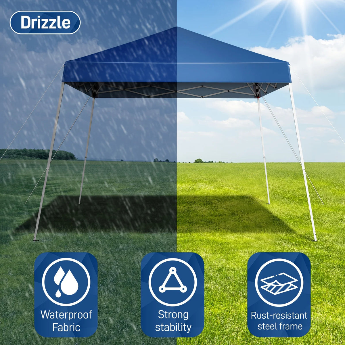 Blue/White Portable Waterproof Folding Tent R98746