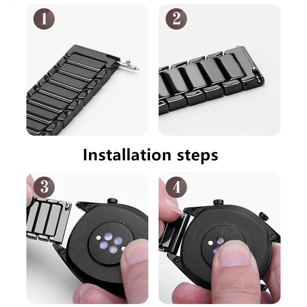 Stainless Steel Ceramics Link Strap Wristband B393822