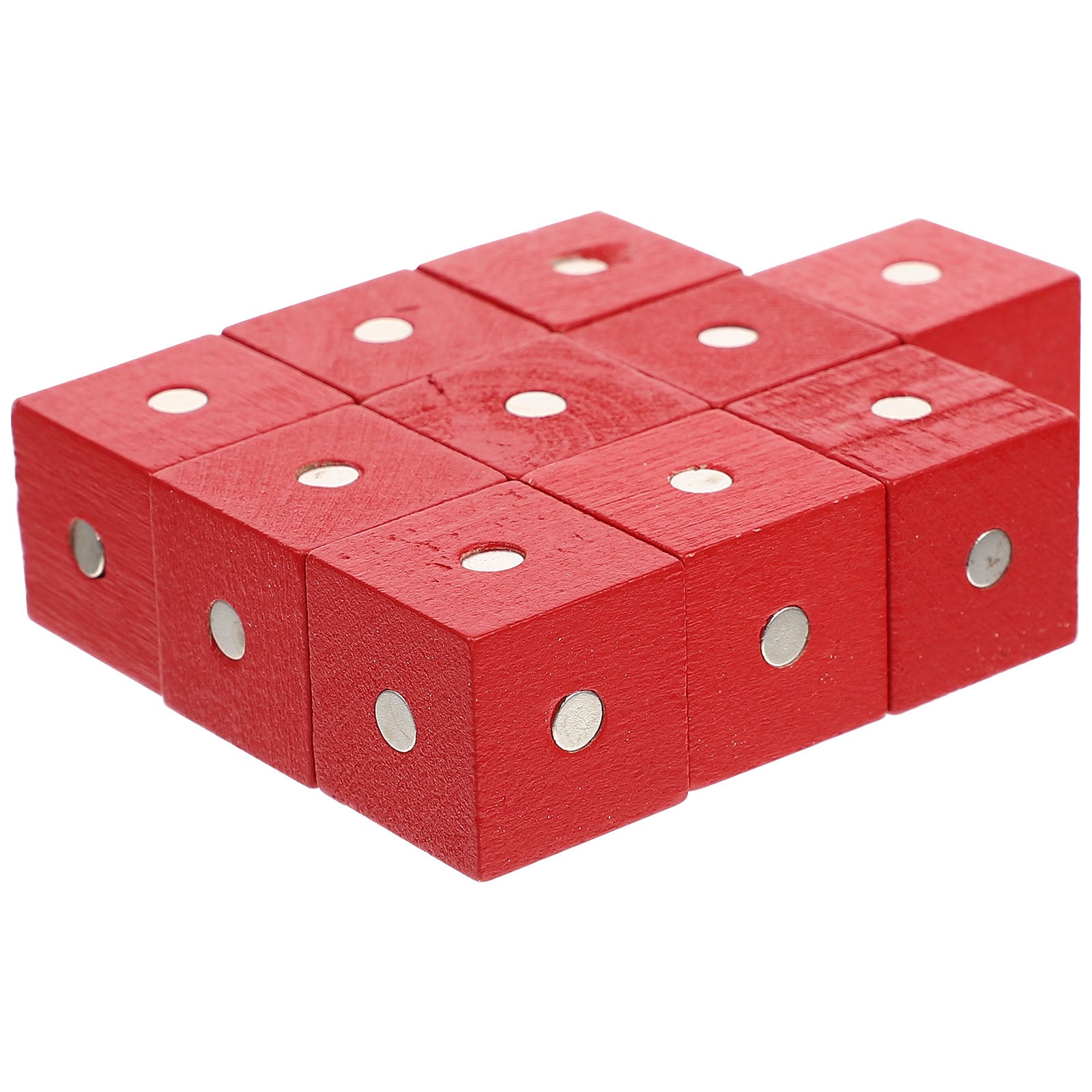 10 Pcs Wooden Magnetic Cube Building Blocks F71328