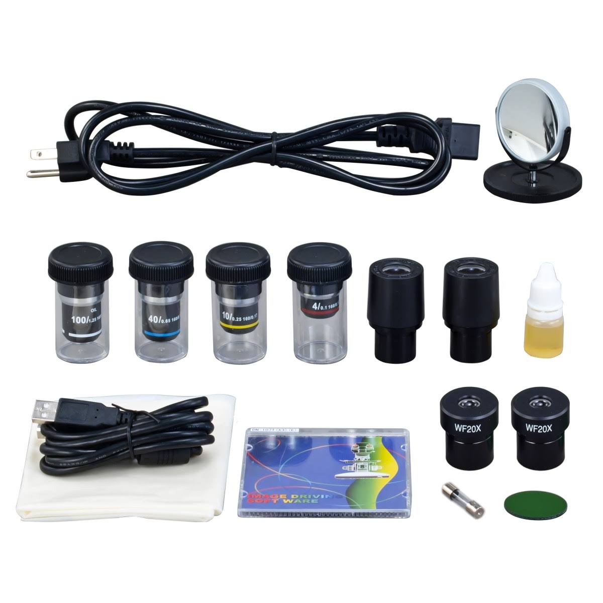 40X-2000X Built-in 3.0MP Digital Camera Compound LED Binocular Microscope with Vinyl Carrying Case L291193