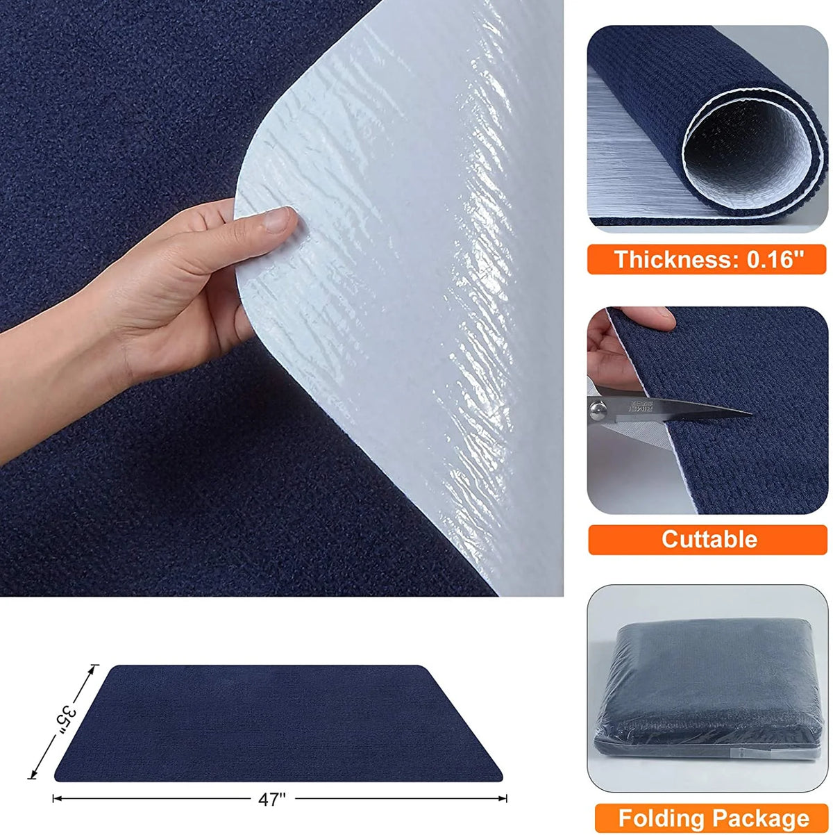 Blue PVC Desk Chair Mat L93078