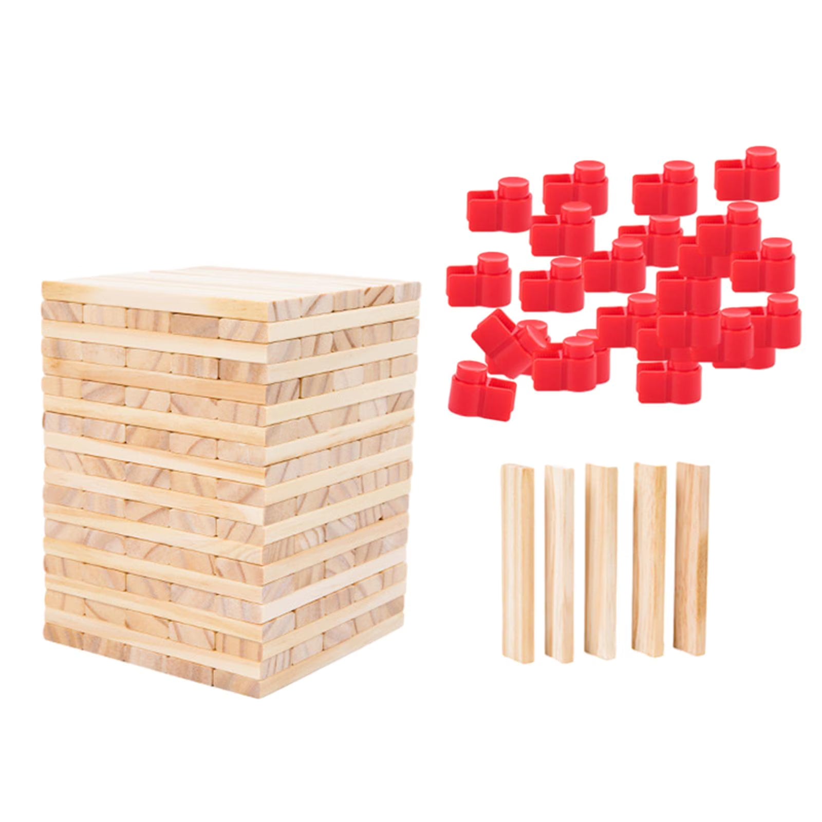 100 Pieces Wooden Blocks Stacking Game Building Kits Board Games F723230