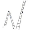 2-in-1 Aluminum Step and Extension Ladder with 12 ft Max Reach T735729