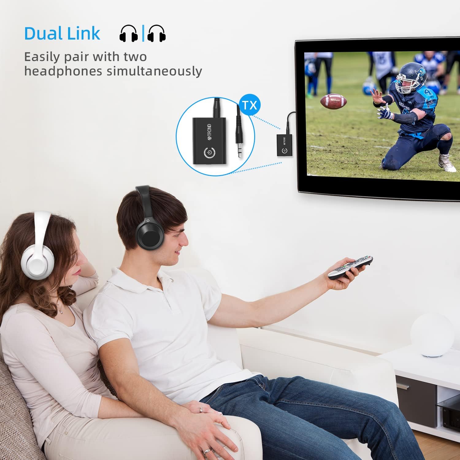 Bluetooth 5.0 Transmitter Receiver 2-in-1 3.5mm Wireless Audio Adapter Q123