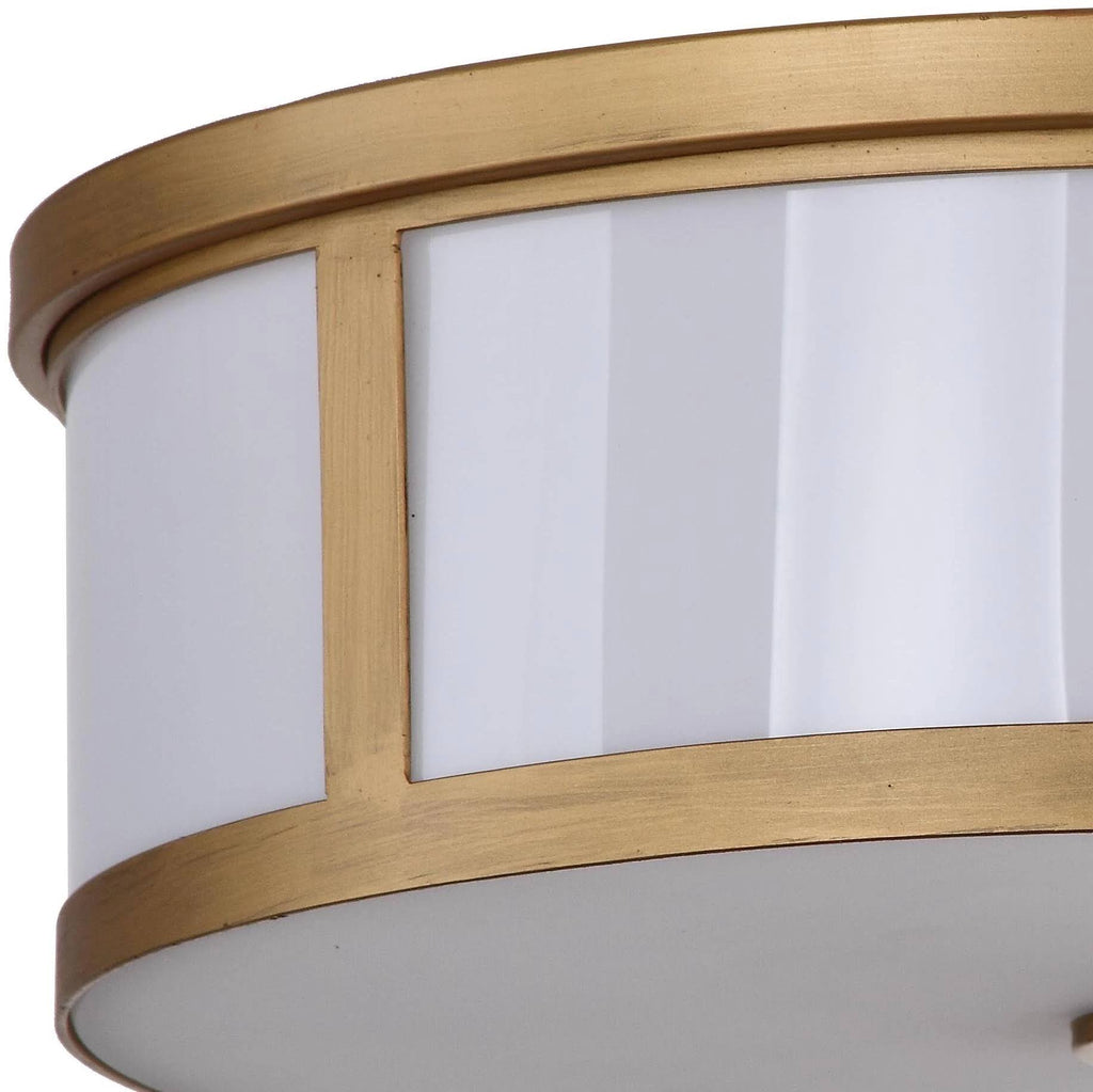 Antique Gold 2-Light Drum Flush Mount U10362