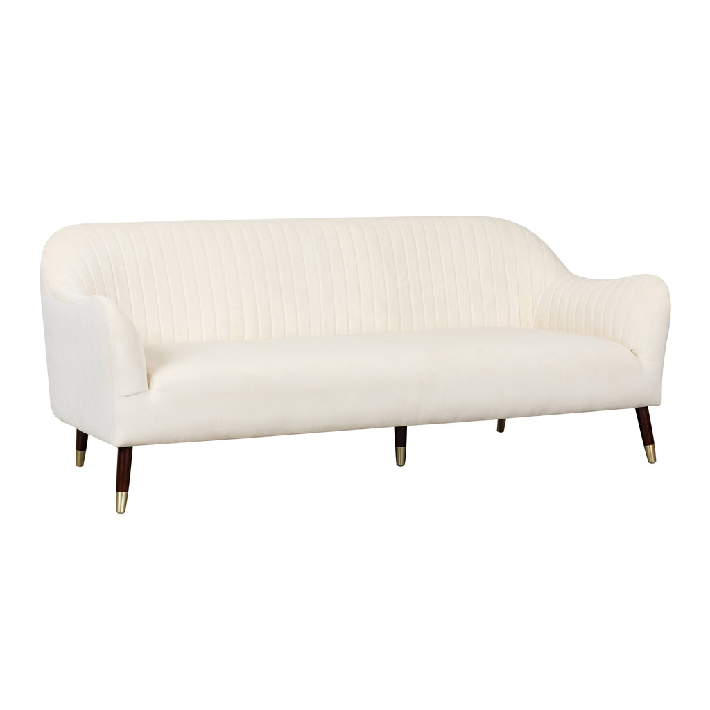 Cream Velvet Sofa Q636