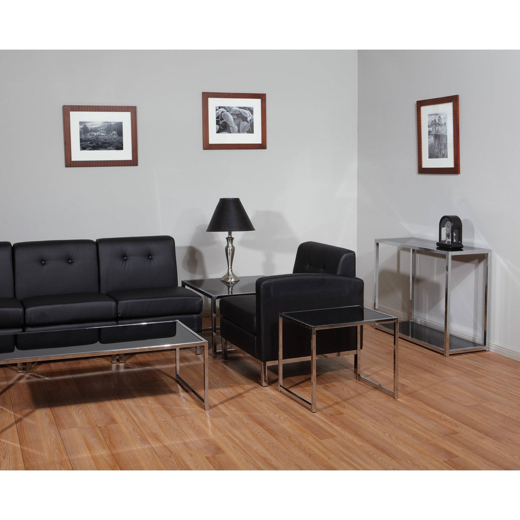Smoke Faux Leather Arm Chair C142