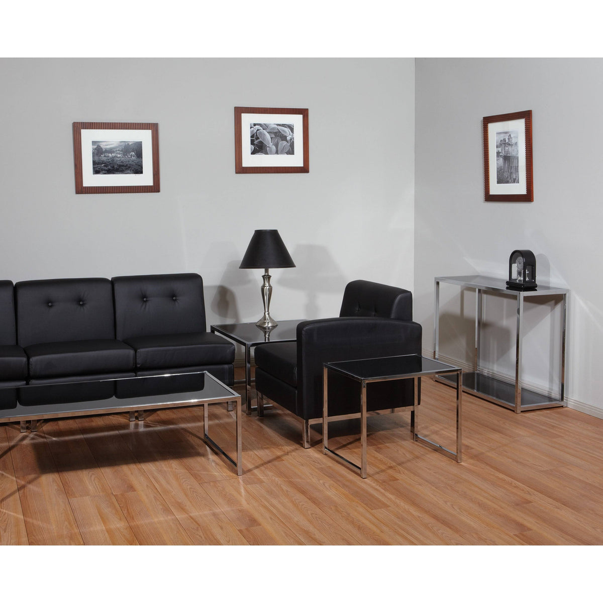 Smoke Faux Leather Arm Chair C142