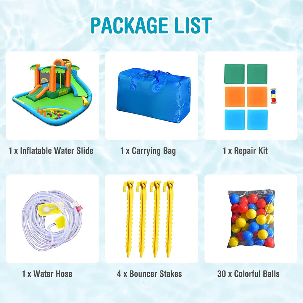 Inflatable Water Slide with Splash Pool, Climbing Wall J65477