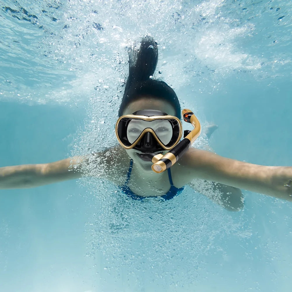 Dry Snorkel Set with Anti-Fog Diving Mask W2887