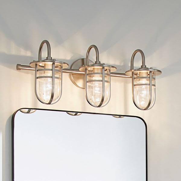 3 Light Brushed Nickel Bath Light V5973