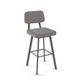 Mat Dark Grey Metal Swivel Barstool Q203818