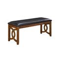 Solid Wood and Faux Leather Bench in Brown H9091