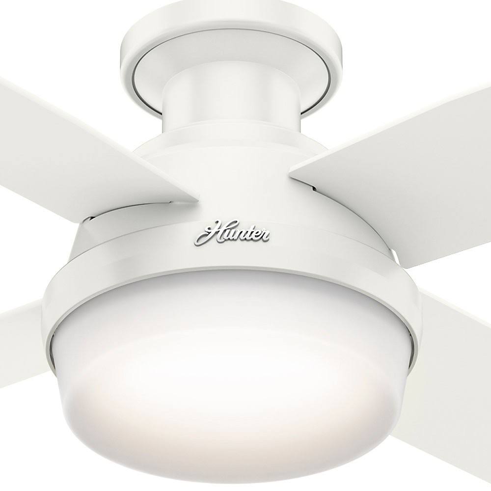 White Low Profile Ceiling Fan with Light & Remote (2 Pack) K95744