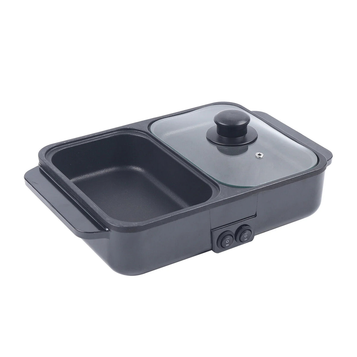 2-in-1 Electric Hot Pot BBQ Grill Smokeless Cooking Pan 1200W R16986