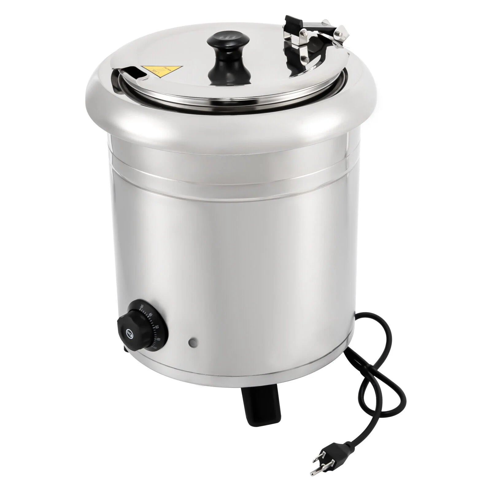 10L 400W Commercial Electric Soup Warmer Pot Stainless Steel Countertop Food Kettle with Lid N474091