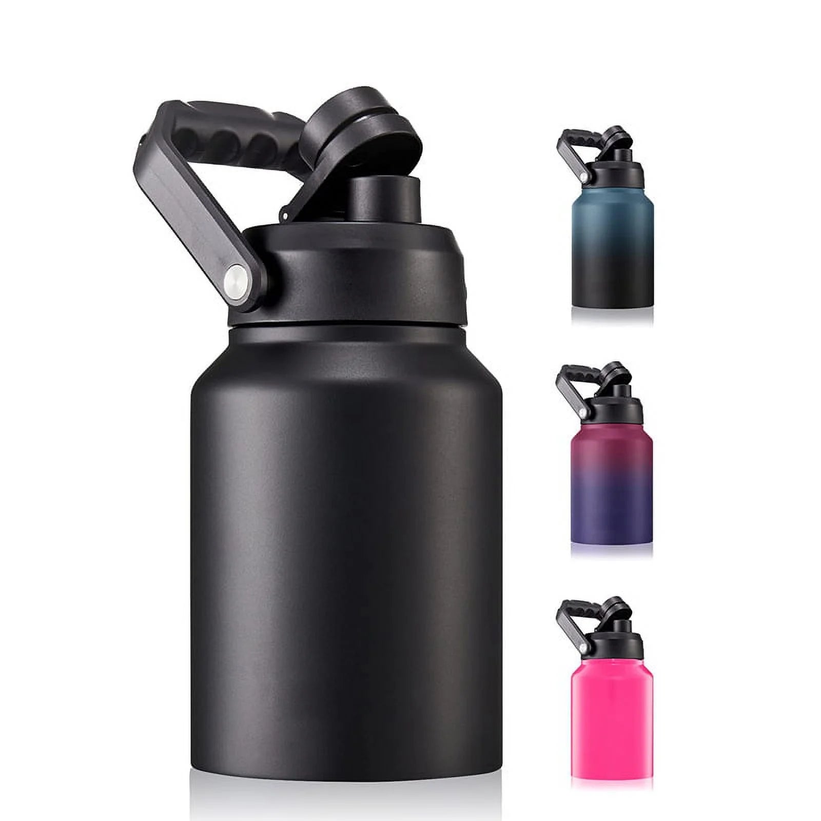 64 oz Insulated Stainless Steel Kettle with Straw and 2 Lid H60481