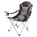 Reclining Camp Chair, Black/Grey B135