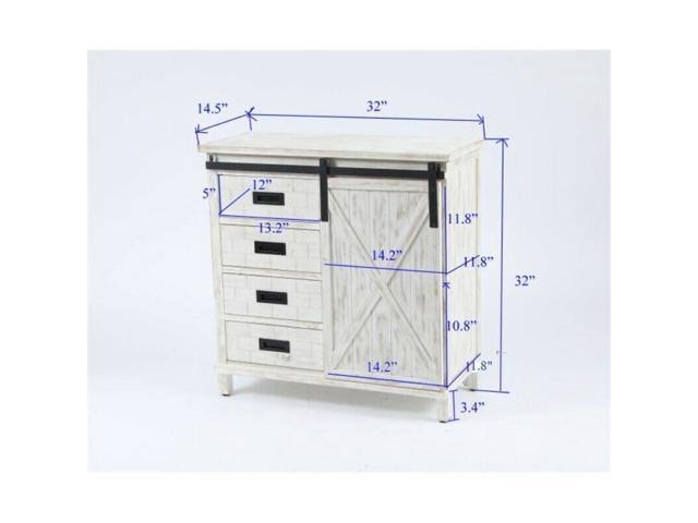 White Farmhouse Storage Cabinet A684592