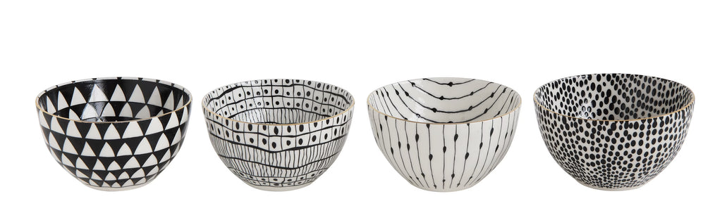 White & Black Bowls (Set of 4) D42794