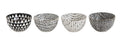 White & Black Bowls (Set of 4) D42794