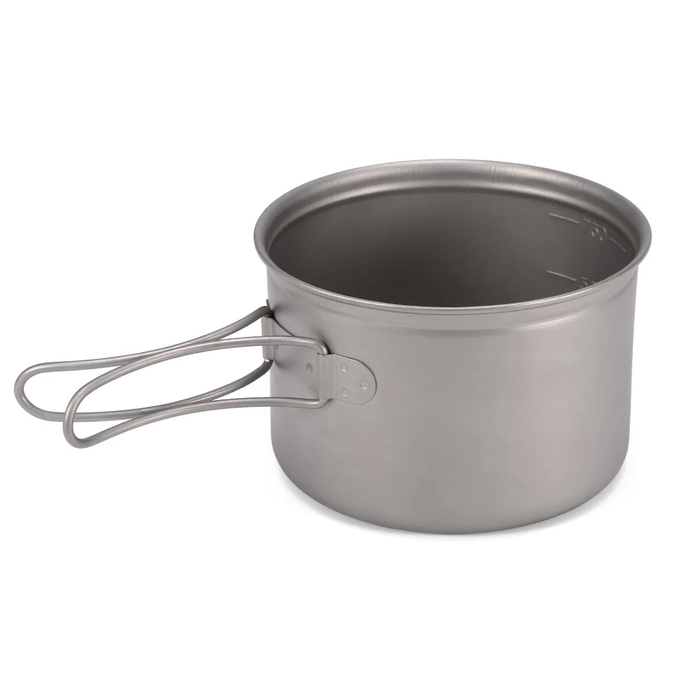 Titanium Cookware Set 1000ml 750ml Pot Pan Spoon Set B541