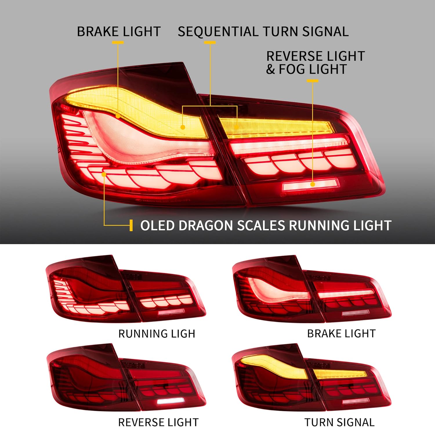 OLED Tail Lights with Sequential Turn Signal E604503