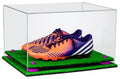 Clear Acrylic Large Display Case with Turf Base and Purple Risers A90660