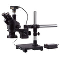 Black Trinocular Stereo Zoom Microscope with 80-LED Ring Light F774