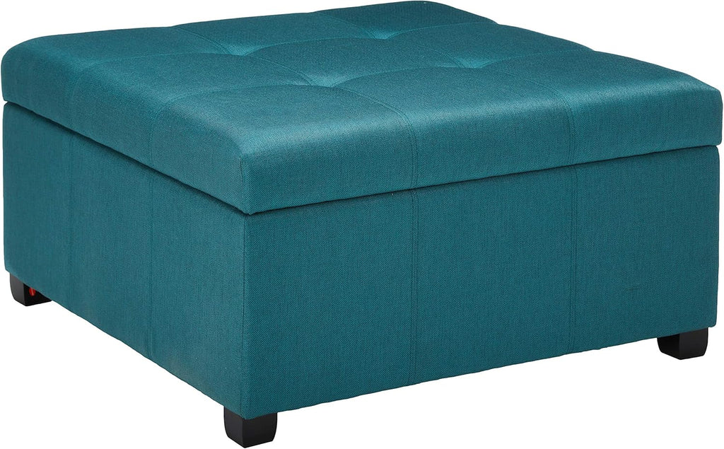 Dark Teal Fabric Storage Ottoman P2005