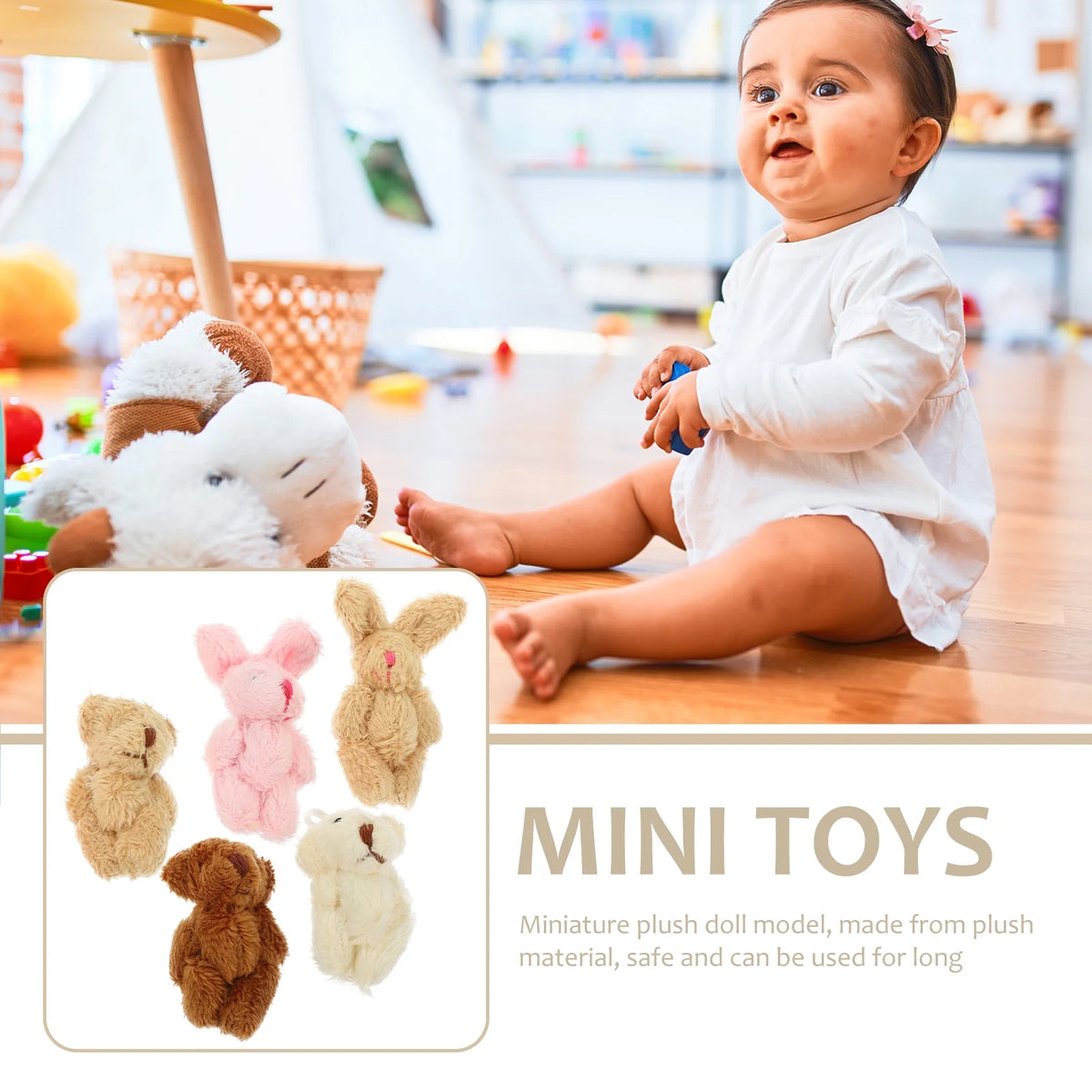 5pcs Miniature Plush Doll Figurines K27311