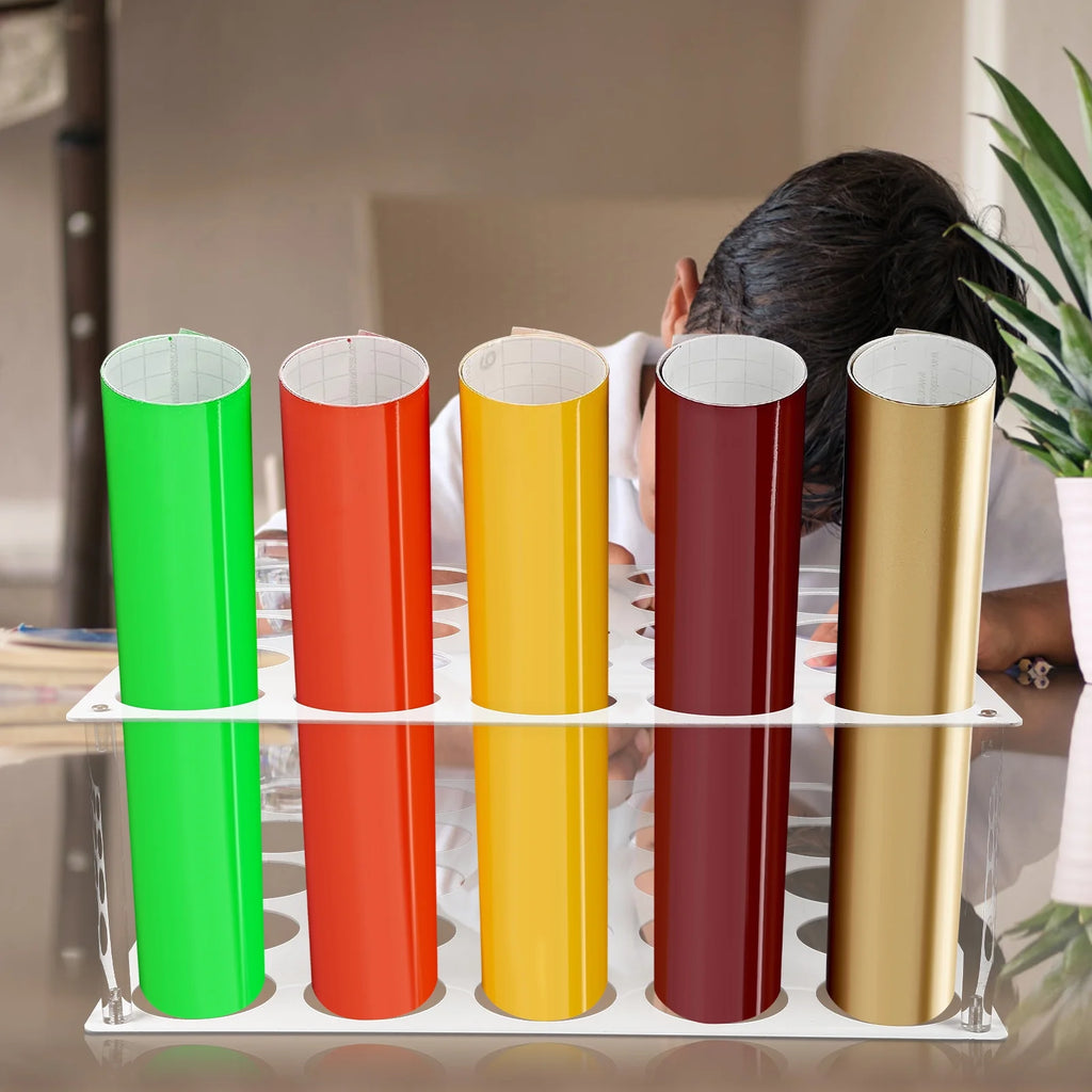 Vinyl Roll Rack Holder Storage Paper Organizer Stand Record Display Craft Tower Shelf Holes Dispenser Large Wrapping G452