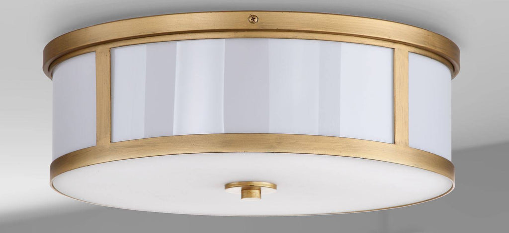 Antique Gold 2-Light Drum Flush Mount U10362