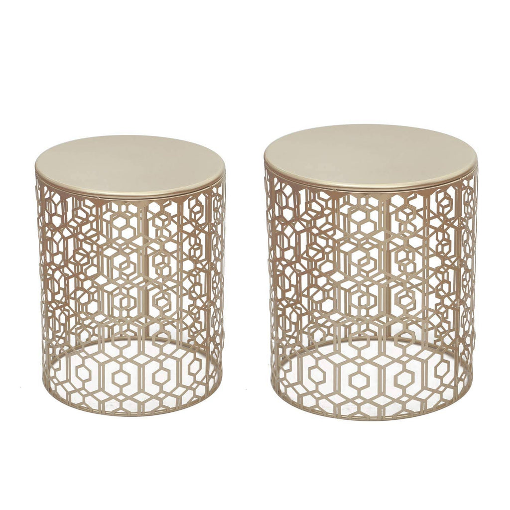 Gold Nesting Side Table Set of 2 D9504