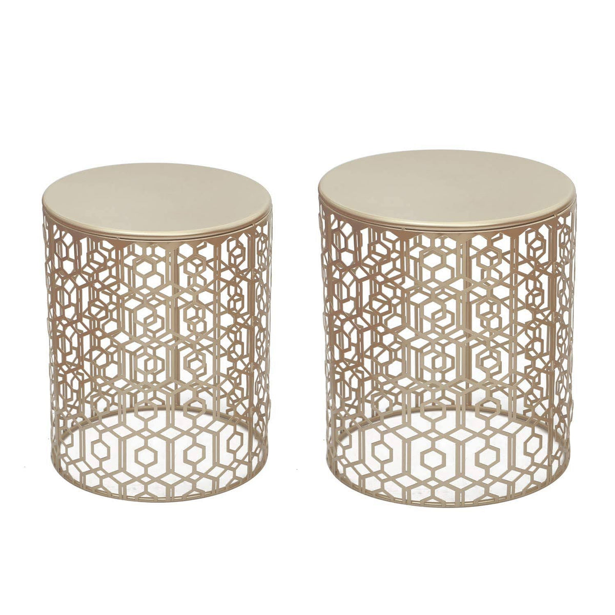 Gold Nesting Side Table Set of 2 D9504