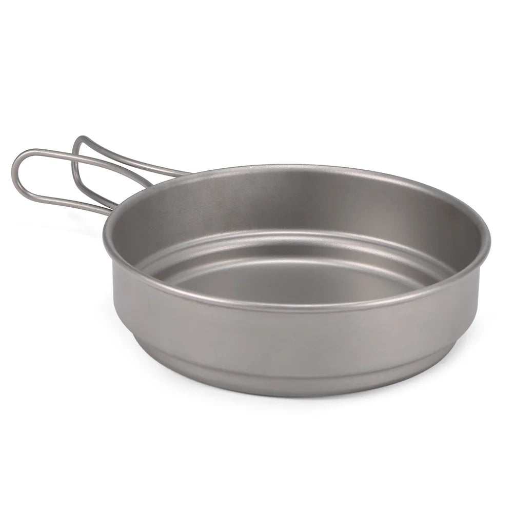 Titanium Cookware Set 1000ml 750ml Pot Pan Spoon Set B541