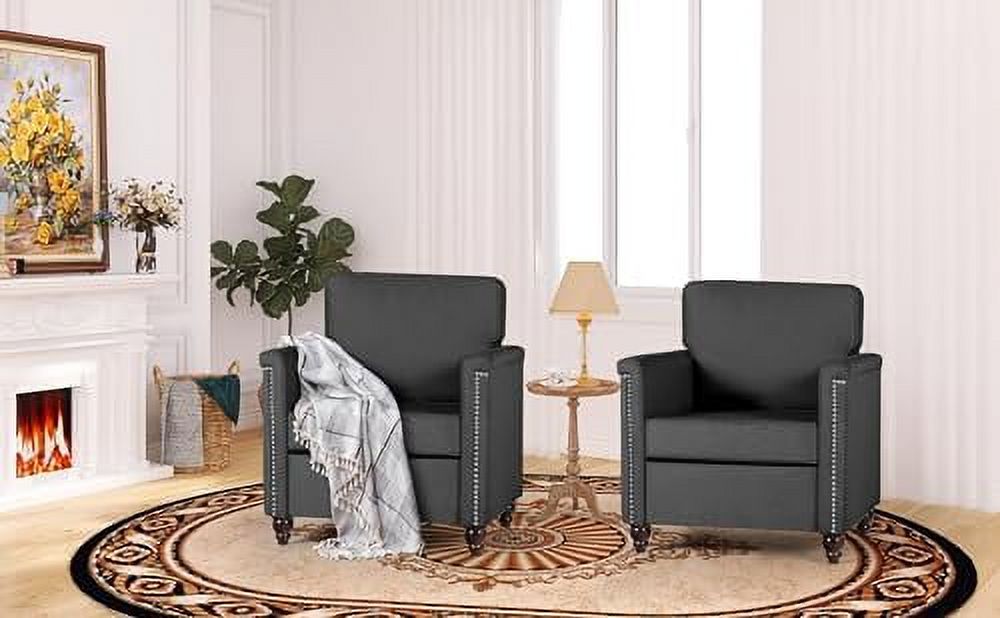 Beige Upholstered Linen Accent Chair T711