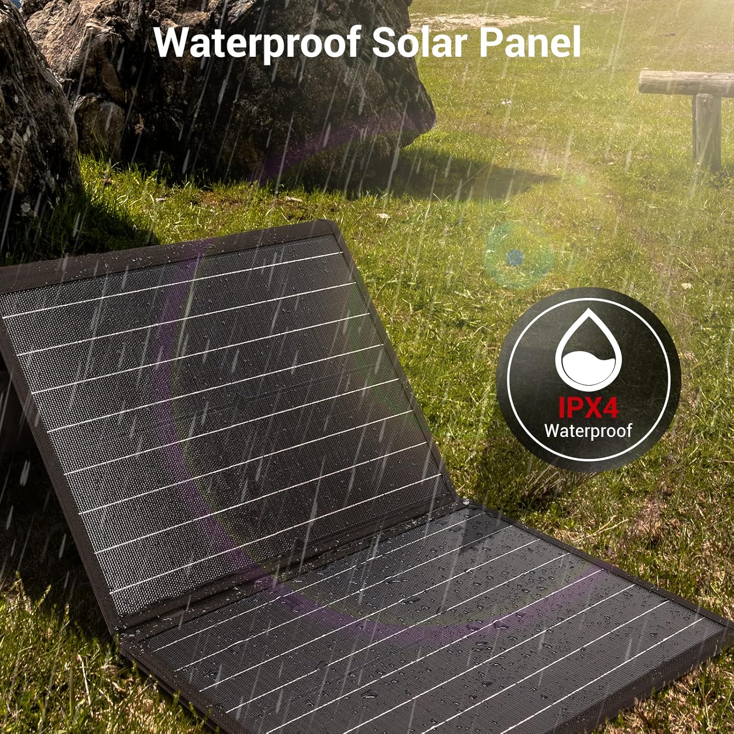 60W Foldable Solar Panel with ETFE Technology, USB-C, Kickstand Portable Solar Panel Y326443