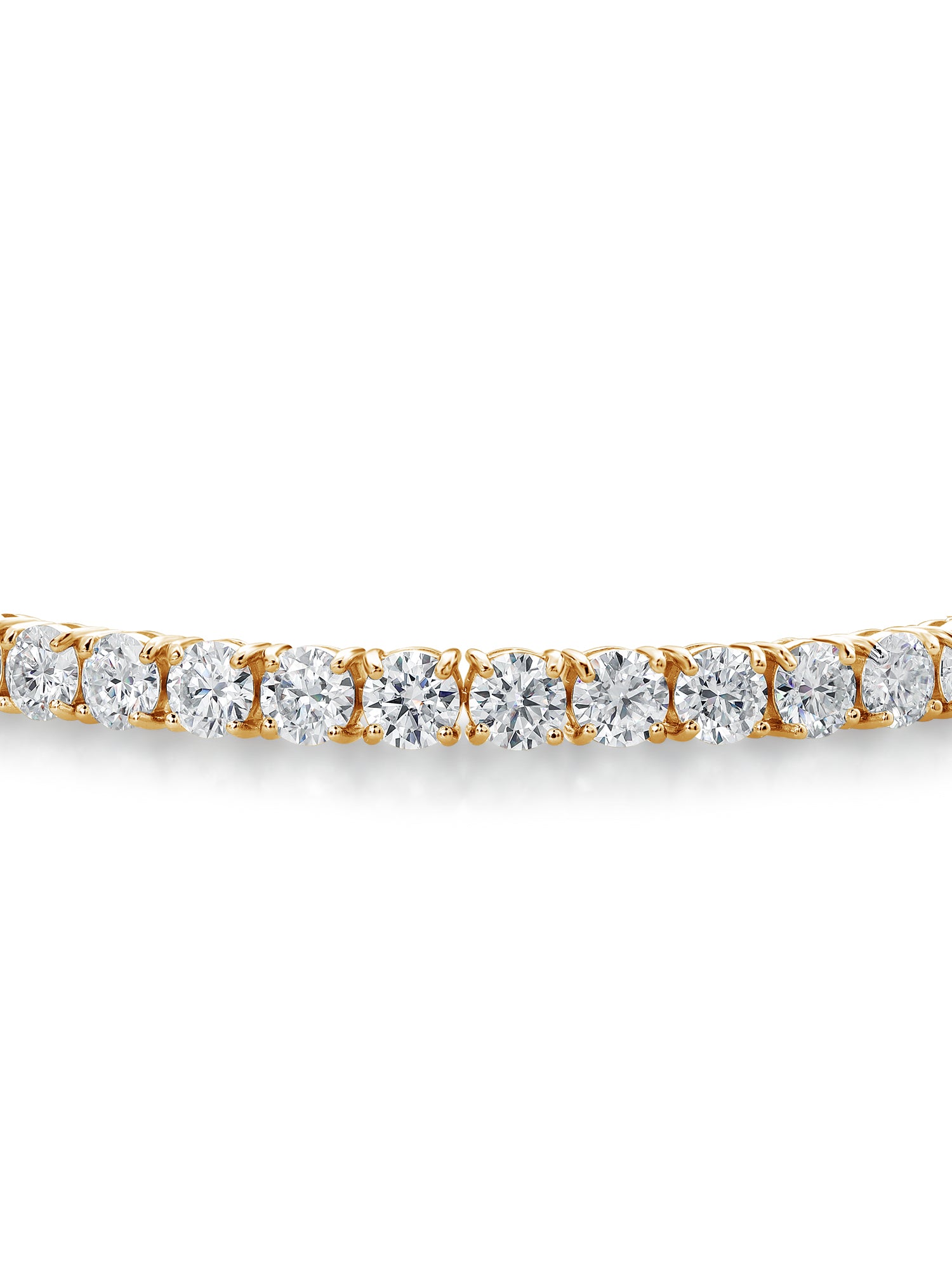 18K Yellow Gold Plated Silver White Moissanite Tennis Bracelet N246