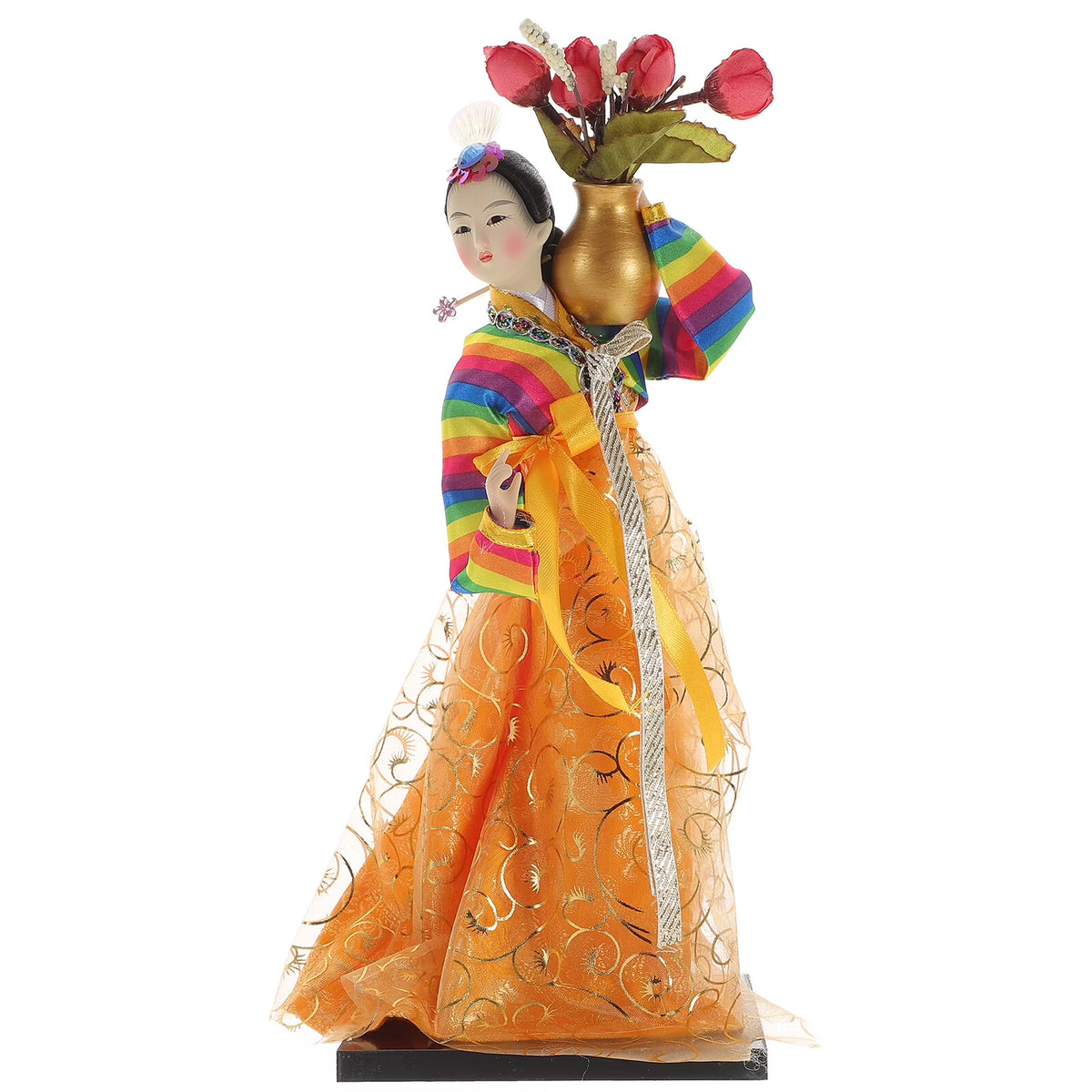 Doll Hanbok Korean Geisha Figure Figurine Traditional Asian Collectible Kimono Antique Dress V55387