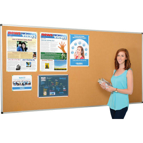Large Cork Bulletin Board with Aluminum Frame Y189781