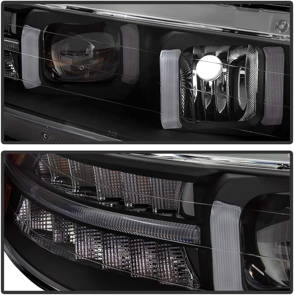 LED Signal DRL Tube Projector Headlights Headlamps Driver & Passenger Side C167881