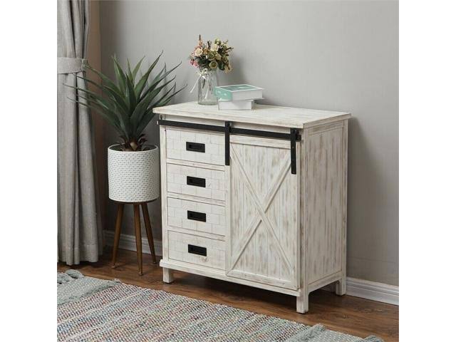 White Farmhouse Storage Cabinet A684592