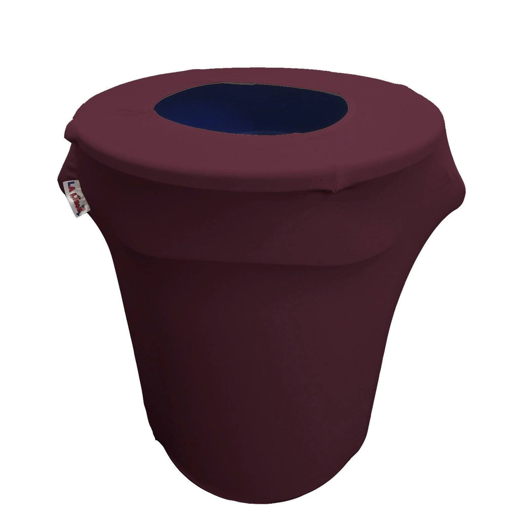 32 gal. Round Eggplant Stretch Spandex Trash Can Cover K8140