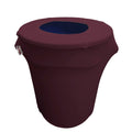 32 gal. Round Eggplant Stretch Spandex Trash Can Cover K8140